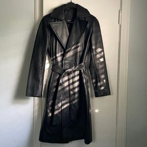 Zara genuine leather belted Trench coat